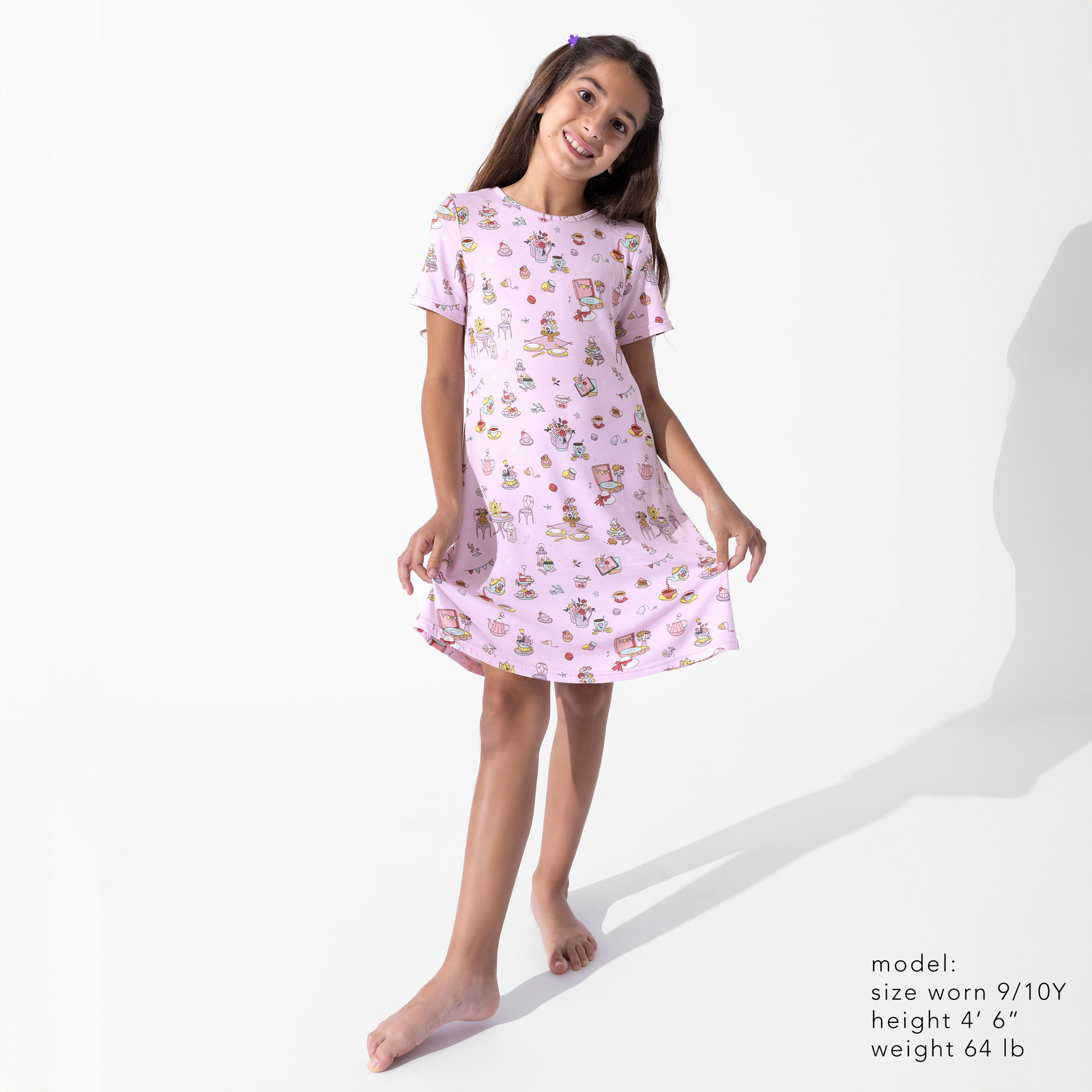 Tea Party Bamboo Girls' Short Sleeve Dress Soft, Stylish & Comfy Fit - Bellabu Bear Tea Party Bamboo Girls' Short Sleeve Dress Soft, Stylish & Comfy Fit - Bellabu Bear