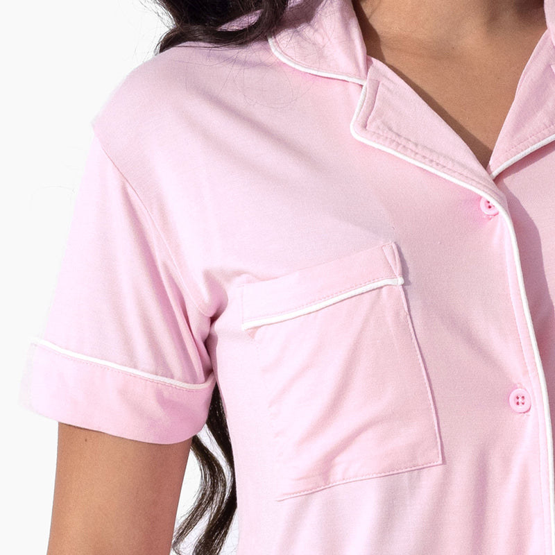 Blush Pink Bamboo Women's Pajama Short Set