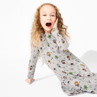 Little Monsters Bamboo Girls' Long Sleeve Dress