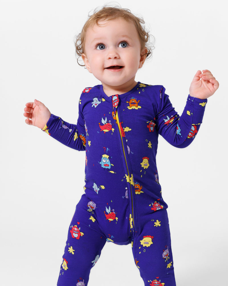 Moody Monsters Bamboo Convertible Footie