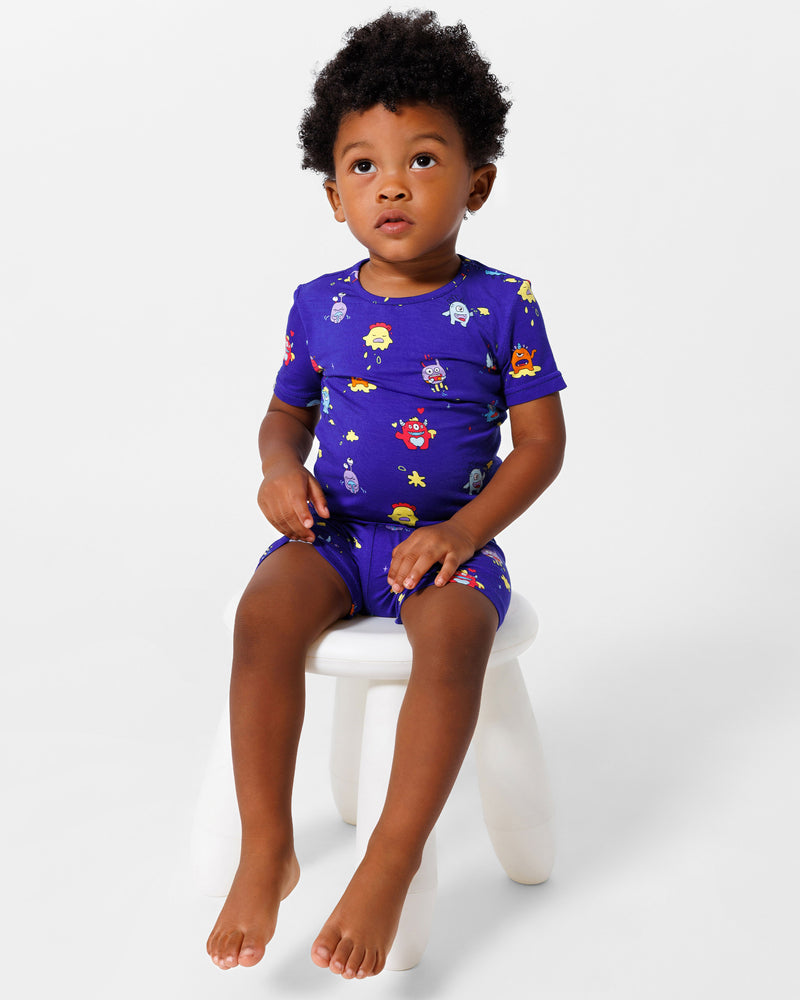 Moody Monsters Bamboo Kids Pajama Short Set