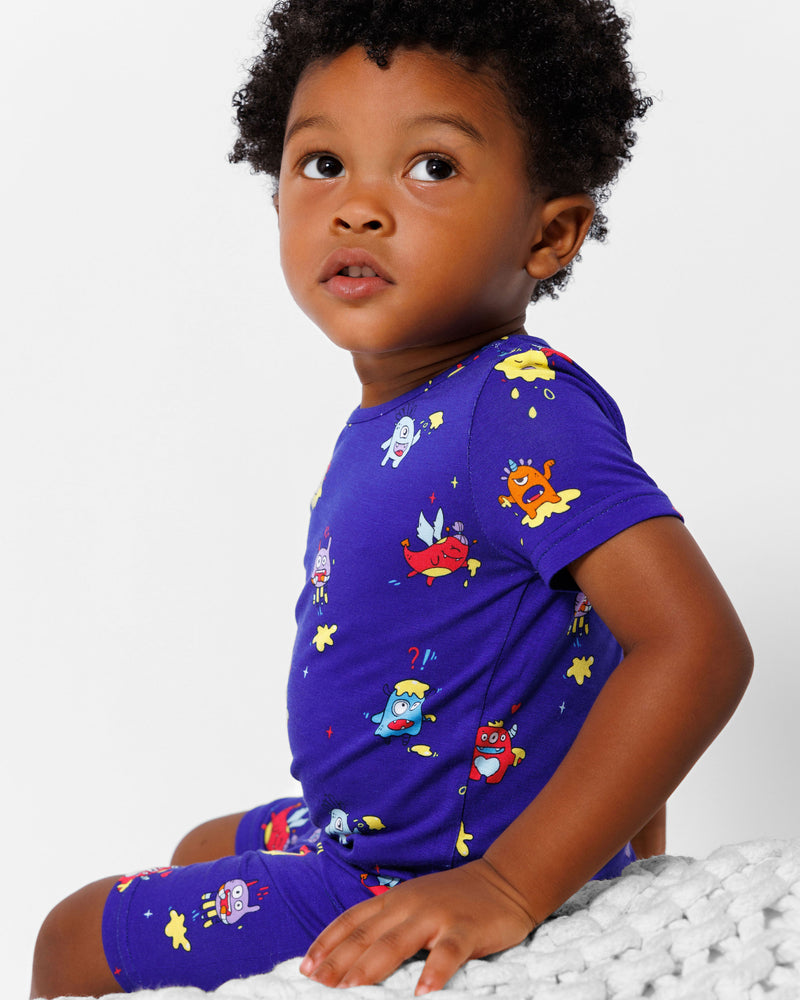 Moody Monsters Bamboo Kids Pajama Short Set
