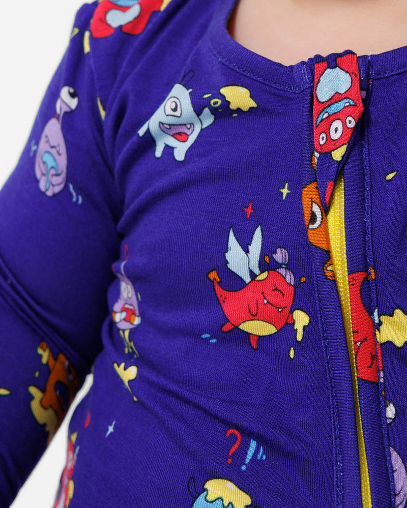 Moody Monsters Bamboo Convertible Footie