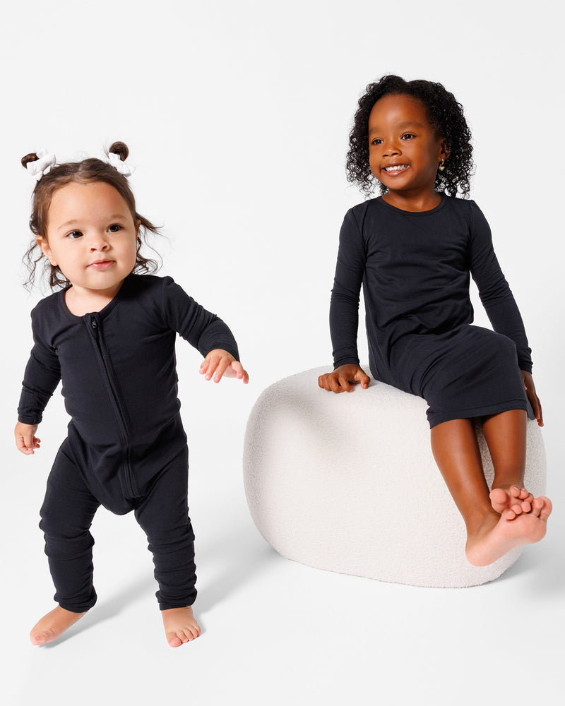 Obsidian Black Bamboo Convertible Footie