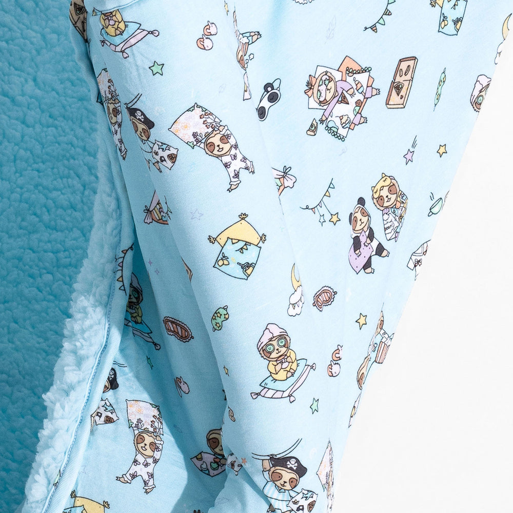 Sloth Pajama Party Bamboo Sherpa Blanket