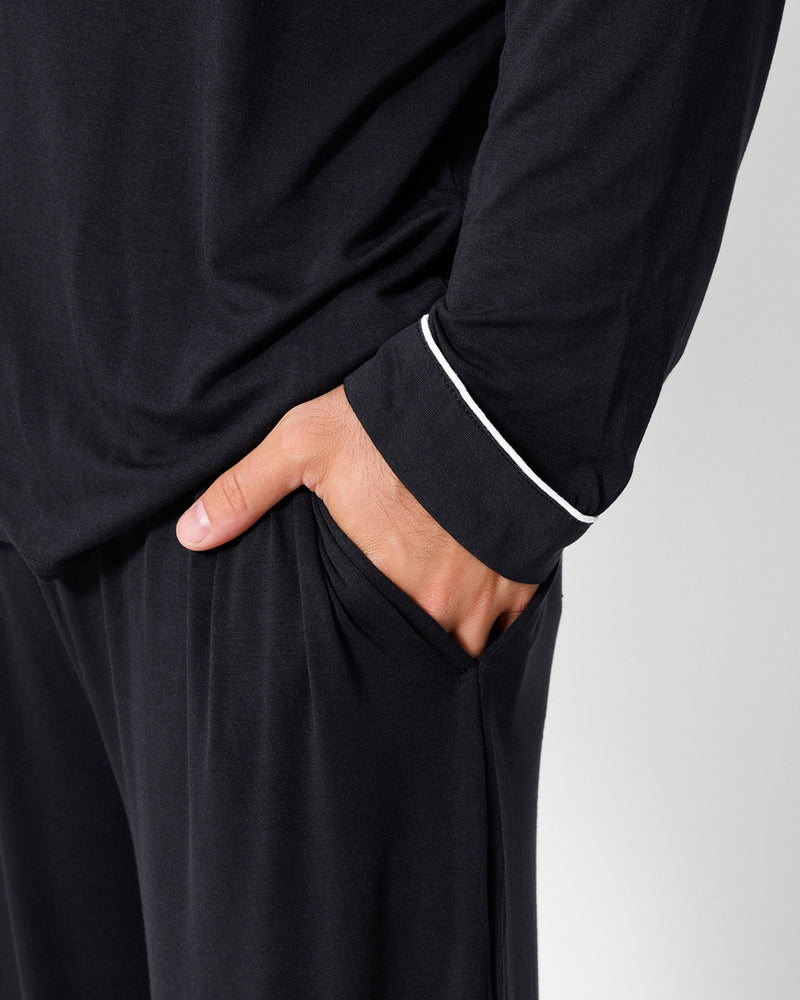 Obsidian Black Bamboo Men's Pajama Set