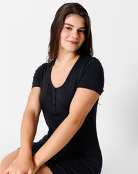 Obsidian Black Bamboo Women's Nightgown