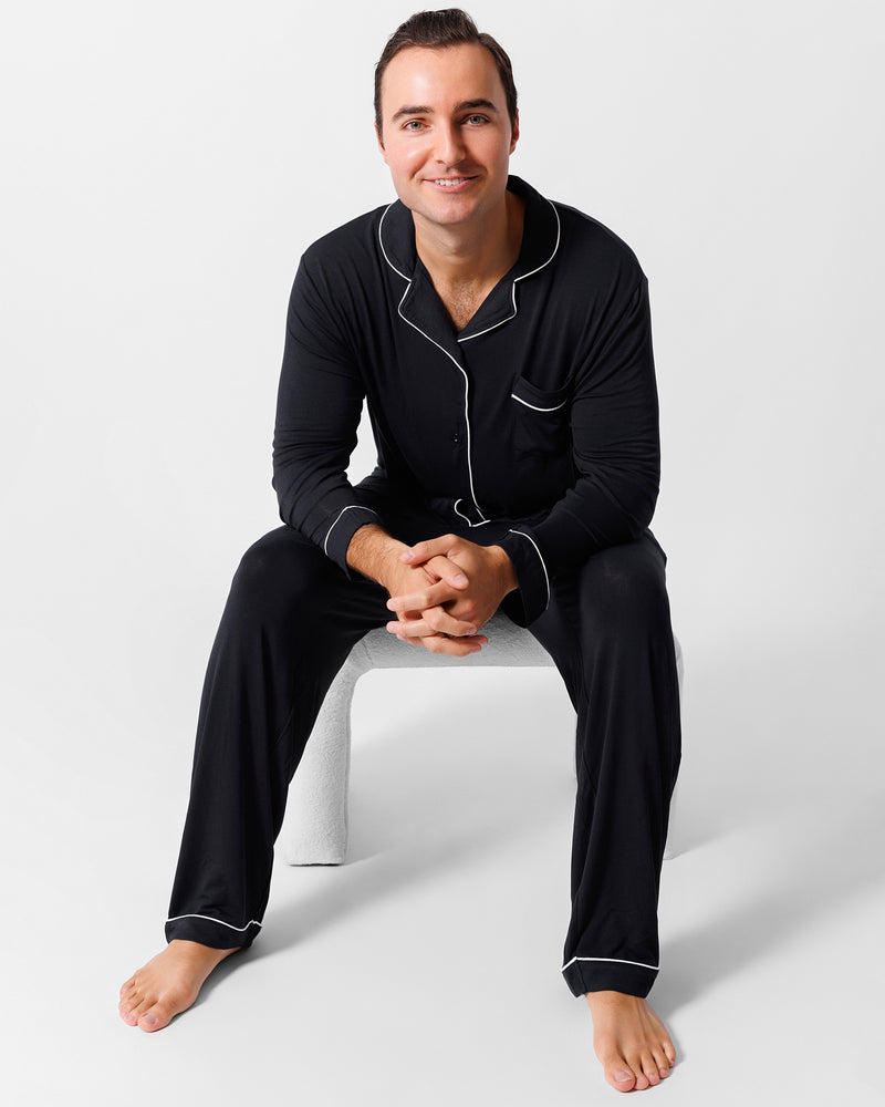 Obsidian Black Bamboo Men's Pajama Set