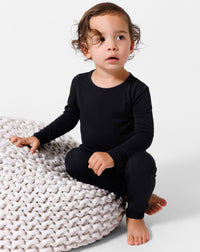 Obsidian Black Bamboo Kids Pajamas