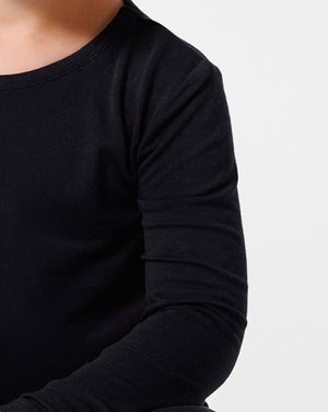 Obsidian Black Bamboo Kids Pajamas
