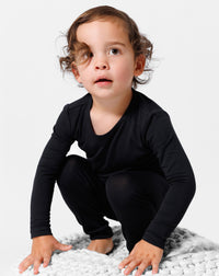 Obsidian Black Bamboo Kids Pajamas