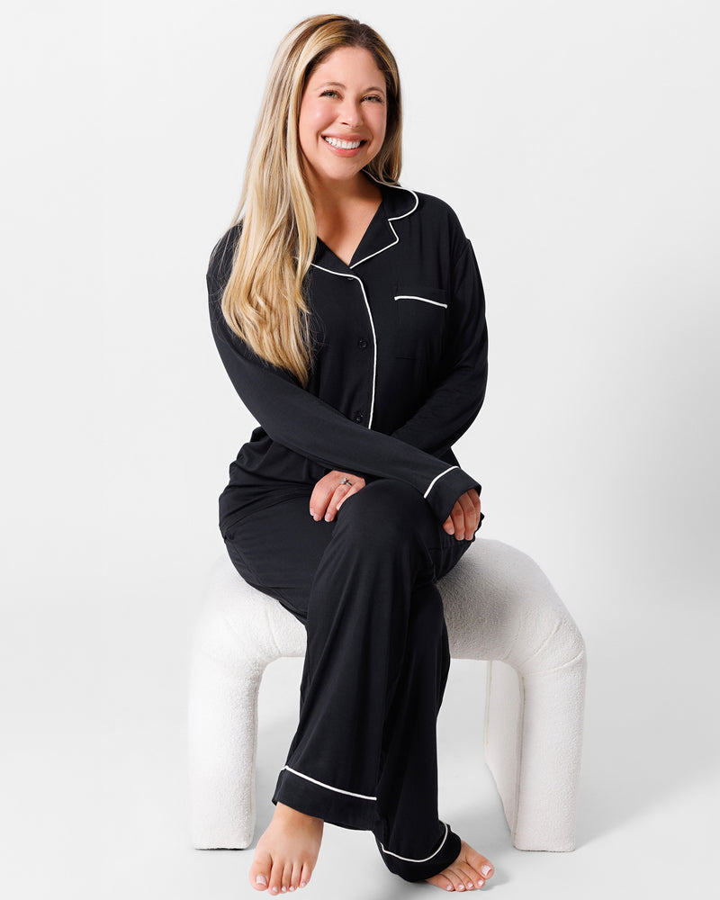 Obsidian Black Bamboo Women's Pajama Set