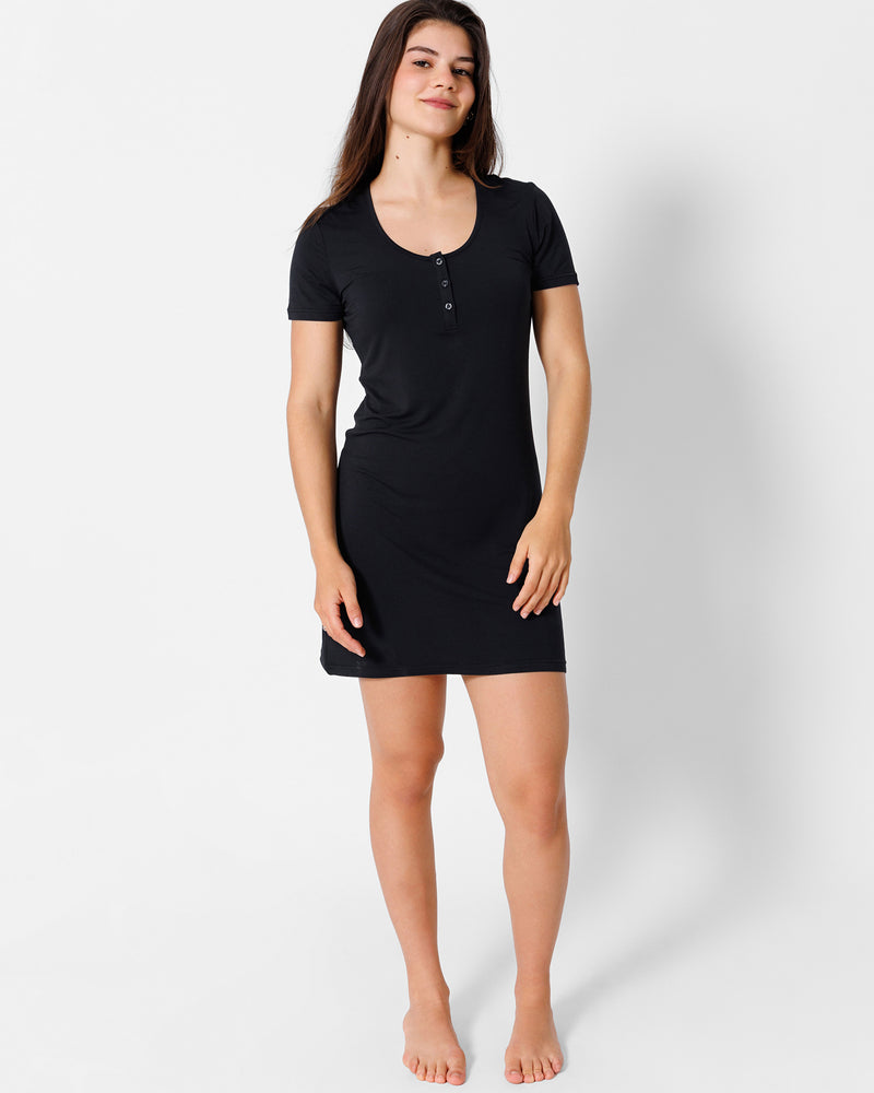 Obsidian Black Bamboo Women's Nightgown