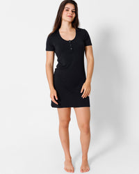 Obsidian Black Bamboo Women's Nightgown