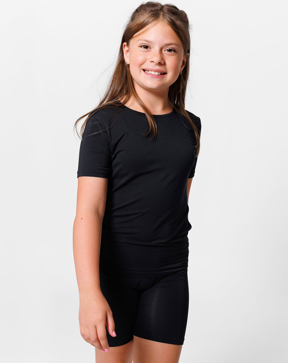 Obsidian Black Bamboo Kids Pajama Short Set