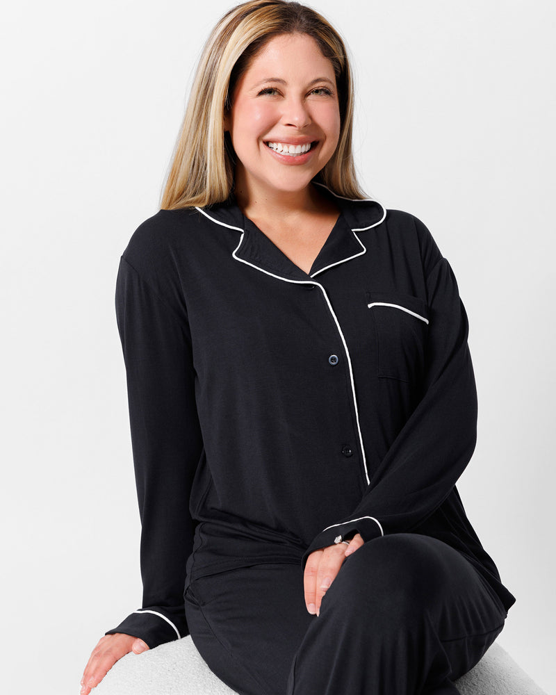 Obsidian Black Bamboo Women's Pajama Set