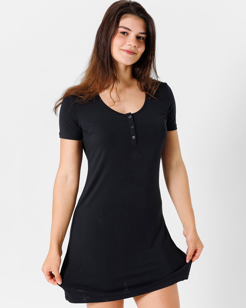 Obsidian Black Bamboo Women's Nightgown