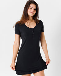 Obsidian Black Bamboo Women's Nightgown