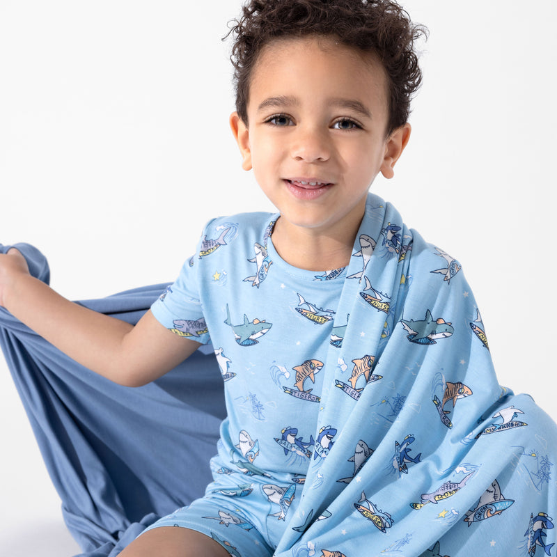 Shark School Bamboo Kids Pajama Short Set