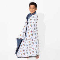 Vintage Suitcases Bamboo Sherpa Blanket