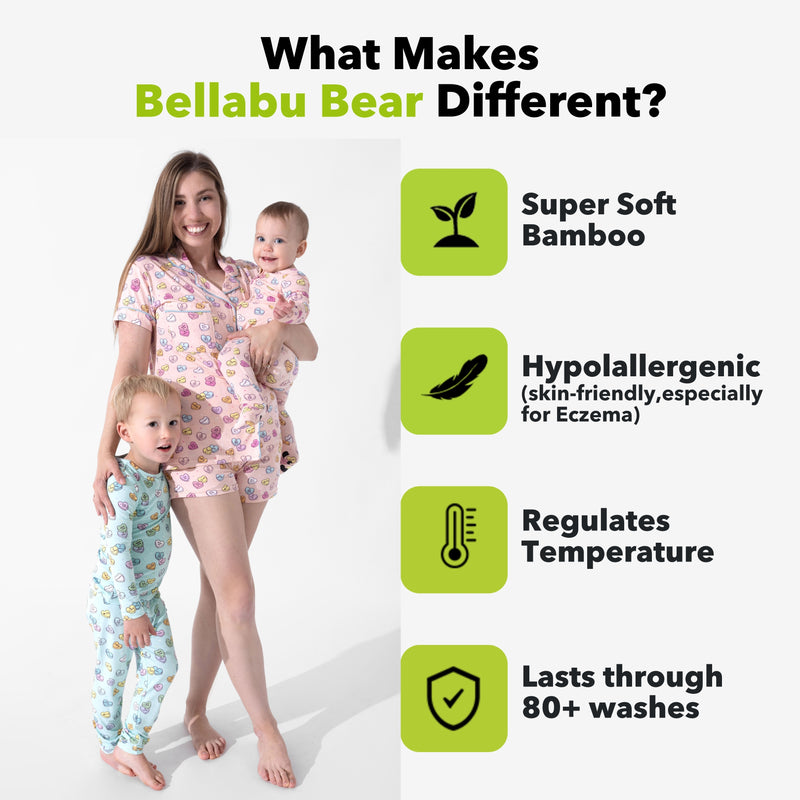 Candy Hearts Pink Bamboo Convertible Footie