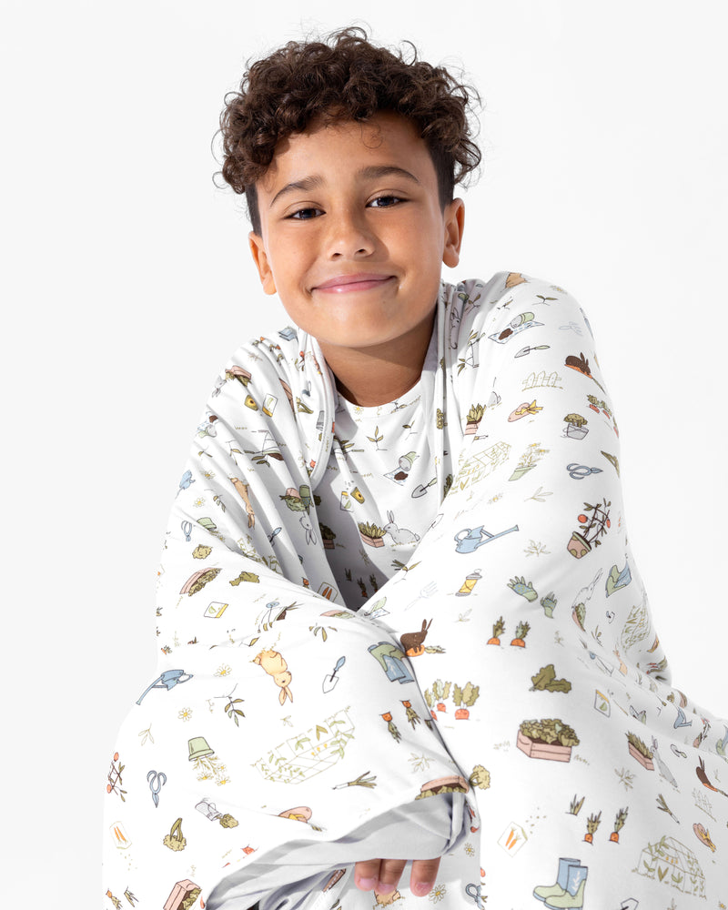 Bunny Garden Bamboo Blanket