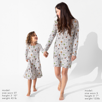 Little Monsters Bamboo Girls' Long Sleeve Dress