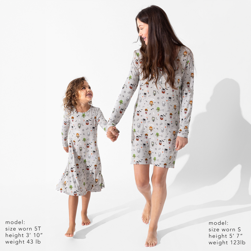 Little Monsters Bamboo Girls' Long Sleeve Dress