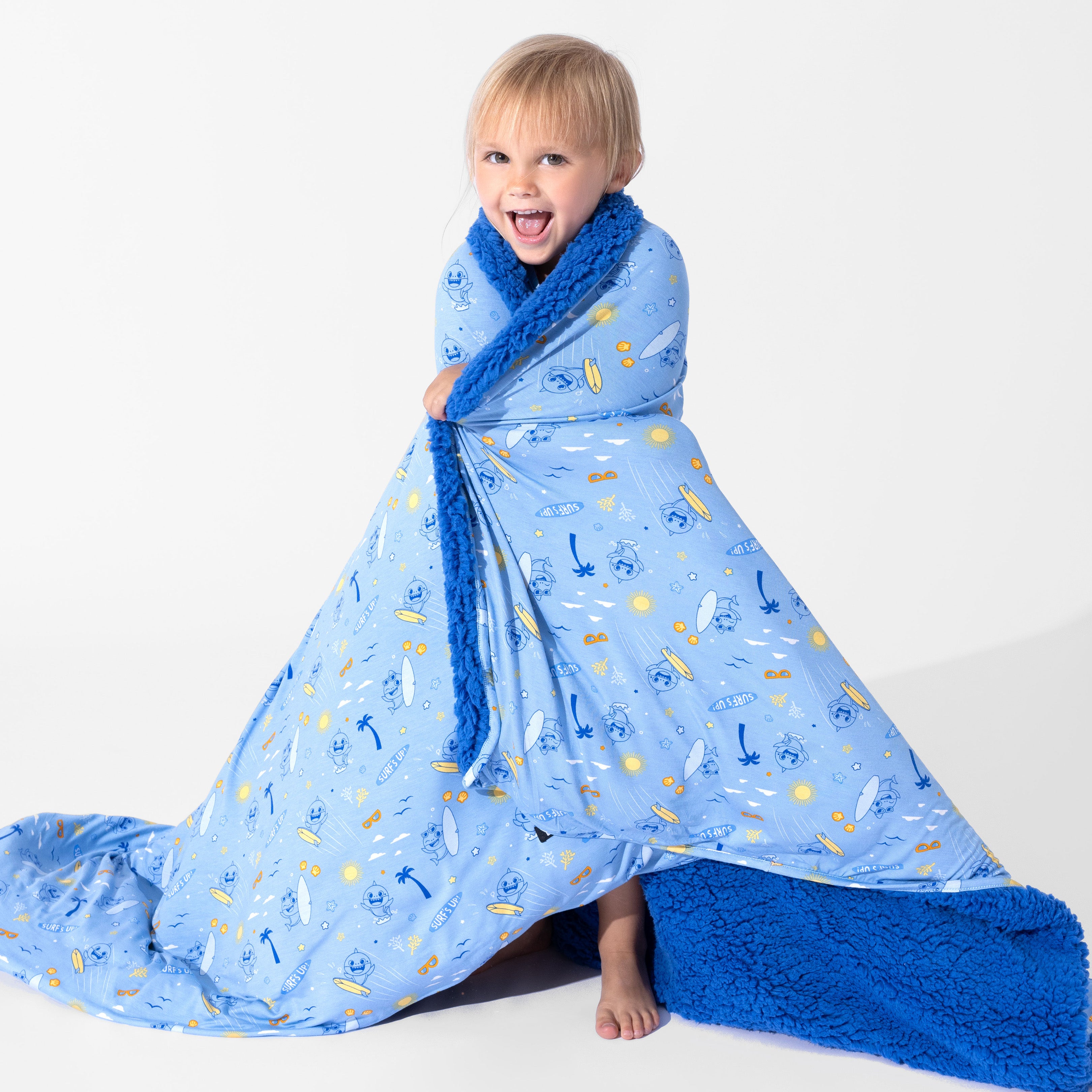 Baby Shark Surf Bamboo Blanket – Soft, Cozy & Eco-Friendly Comfort