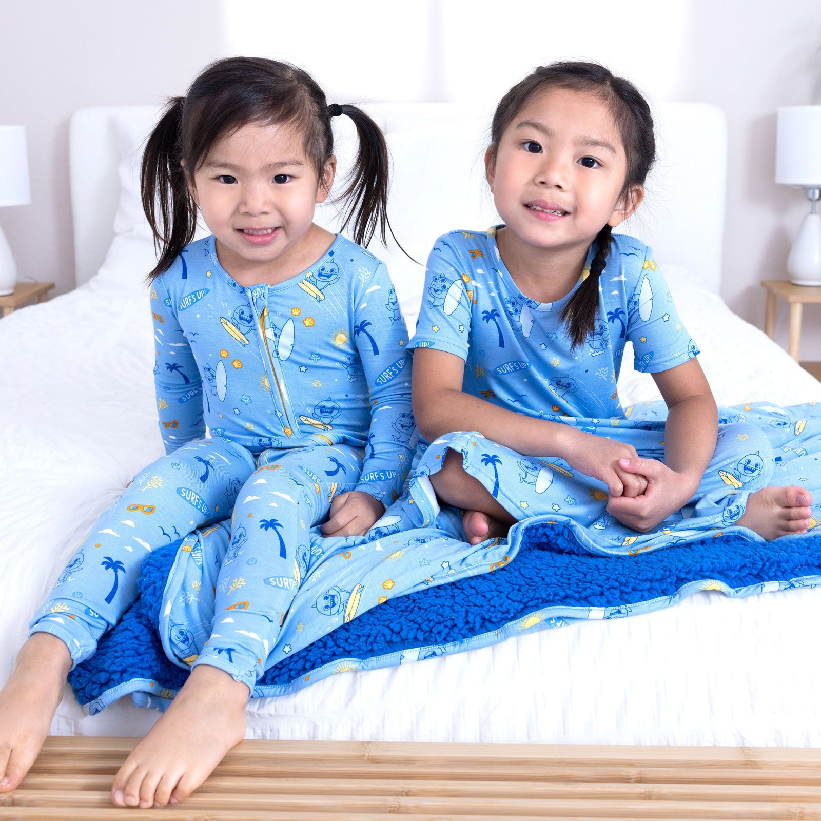 Baby Shark Surf Bamboo Girls' Short Sleeve Dress