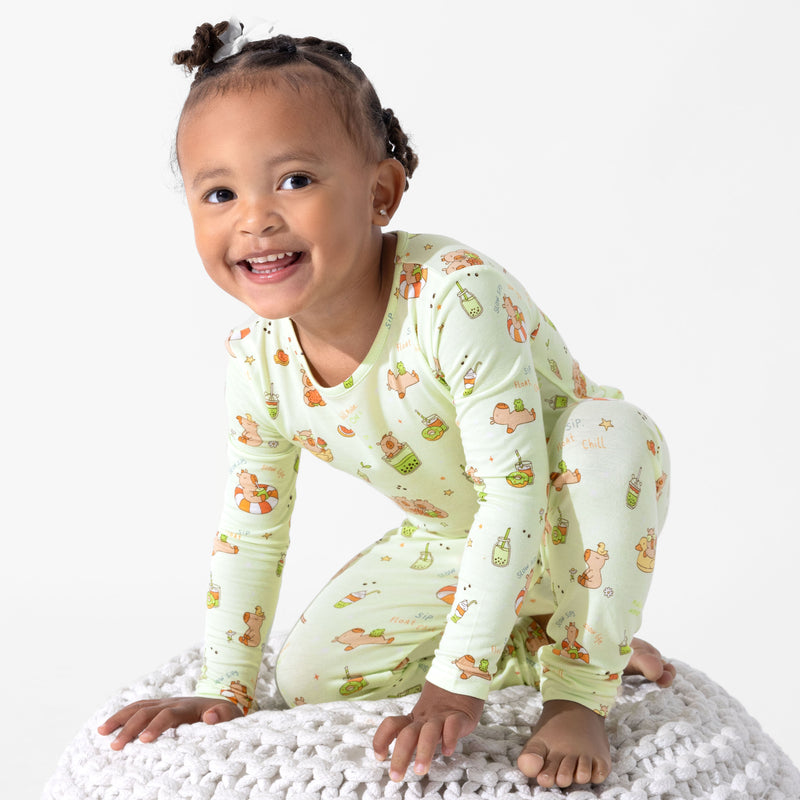 Capybara Boba Bamboo Kids Pajamas