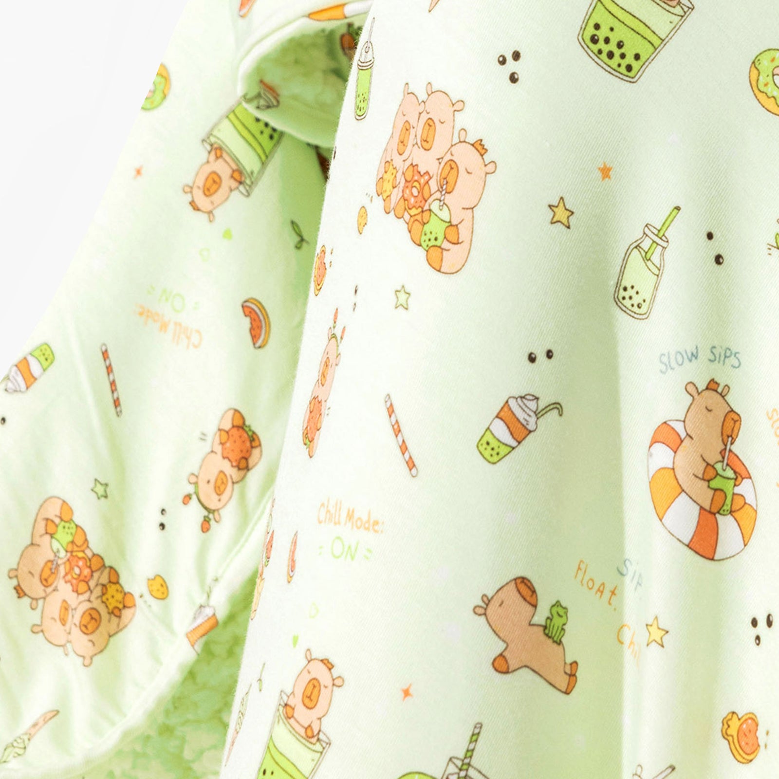 Capybara Boba Bamboo Sherpa Blanket