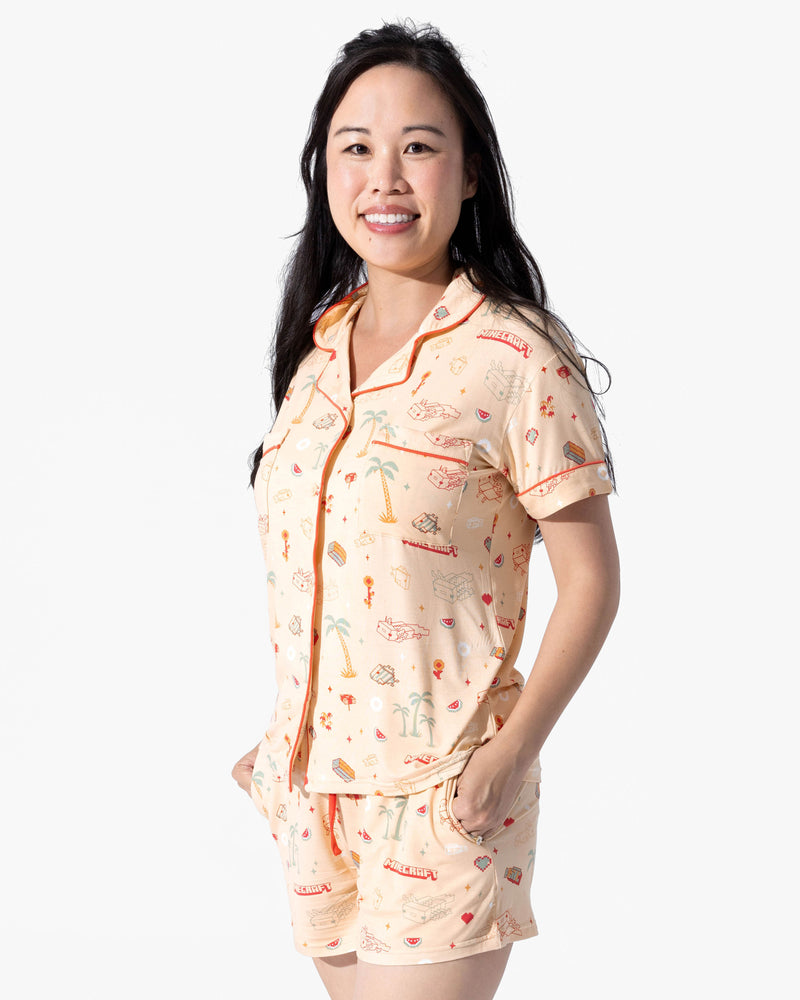 Minecraft: Summer Vibes Bamboo Women's Pajama Shorts Set