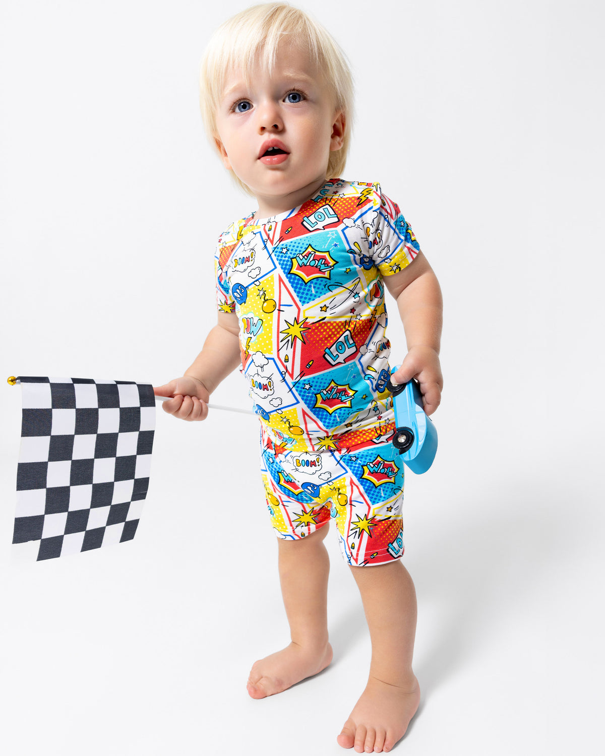 Comic Hero Bamboo Kids Pajama Short Set