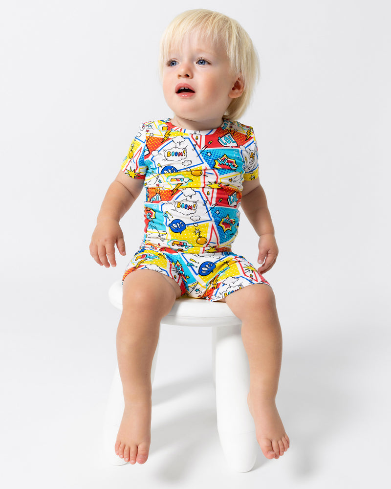 Comic Hero Bamboo Kids Pajama Short Set