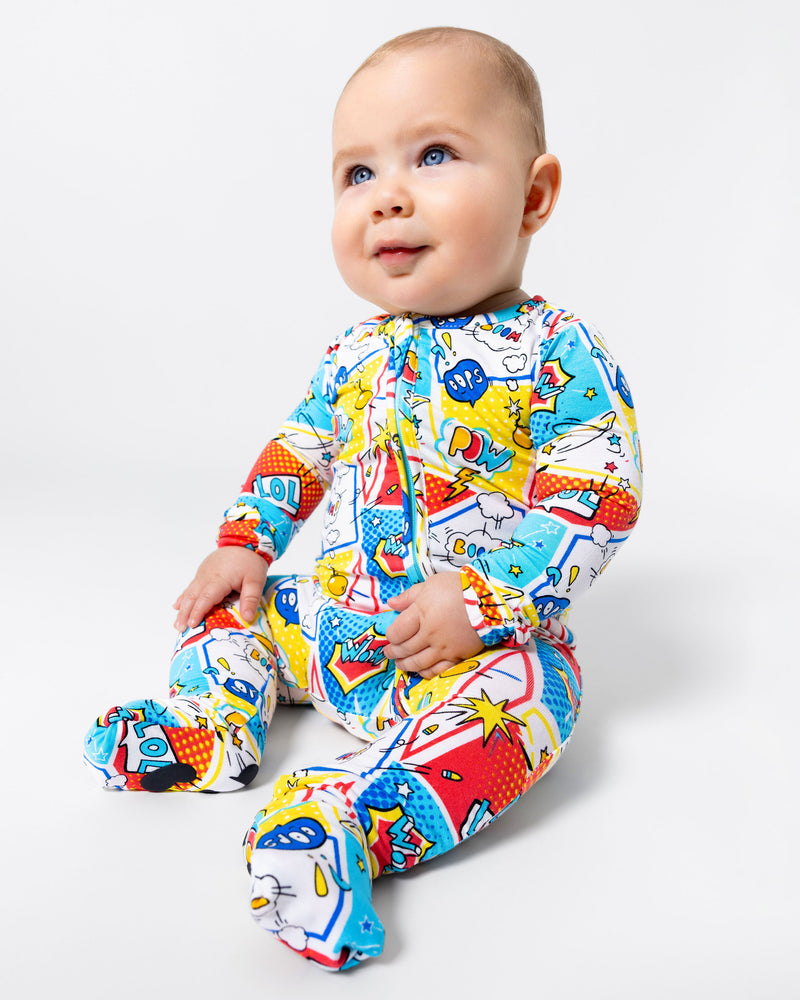 Comic Hero Bamboo Convertible Footie