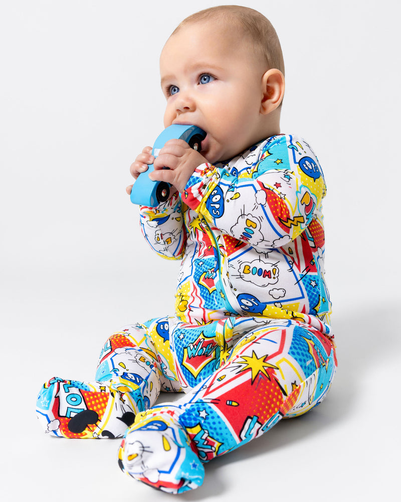 Comic Hero Bamboo Convertible Footie