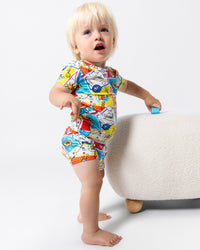Comic Hero Bamboo Kids Pajama Short Set