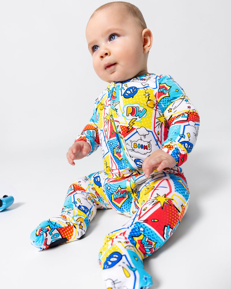 Comic Hero Bamboo Convertible Footie
