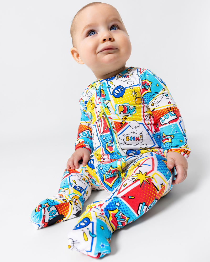 Comic Hero Bamboo Convertible Footie