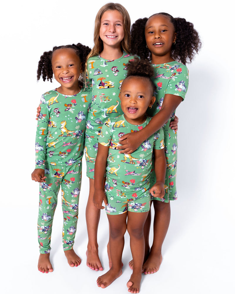 PAW Patrol: Dino Island Bamboo Girls' Short Sleeve Dress