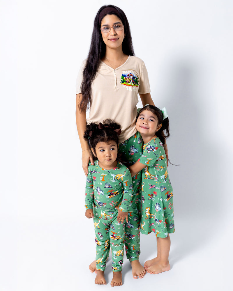 PAW Patrol: Dino Island Bamboo Girls' Short Sleeve Dress