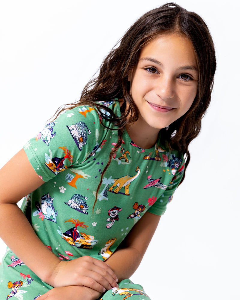 PAW Patrol: Dino Island Bamboo Girls' Short Sleeve Dress