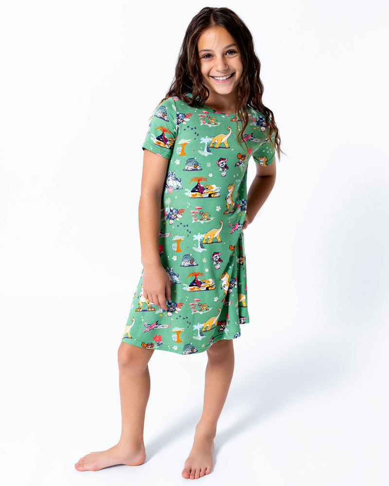PAW Patrol: Dino Island Bamboo Girls' Short Sleeve Dress
