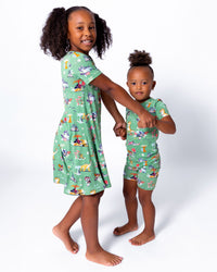 PAW Patrol: Dino Island Bamboo Girls' Short Sleeve Dress