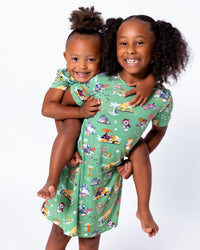 PAW Patrol: Dino Island Bamboo Girls' Short Sleeve Dress