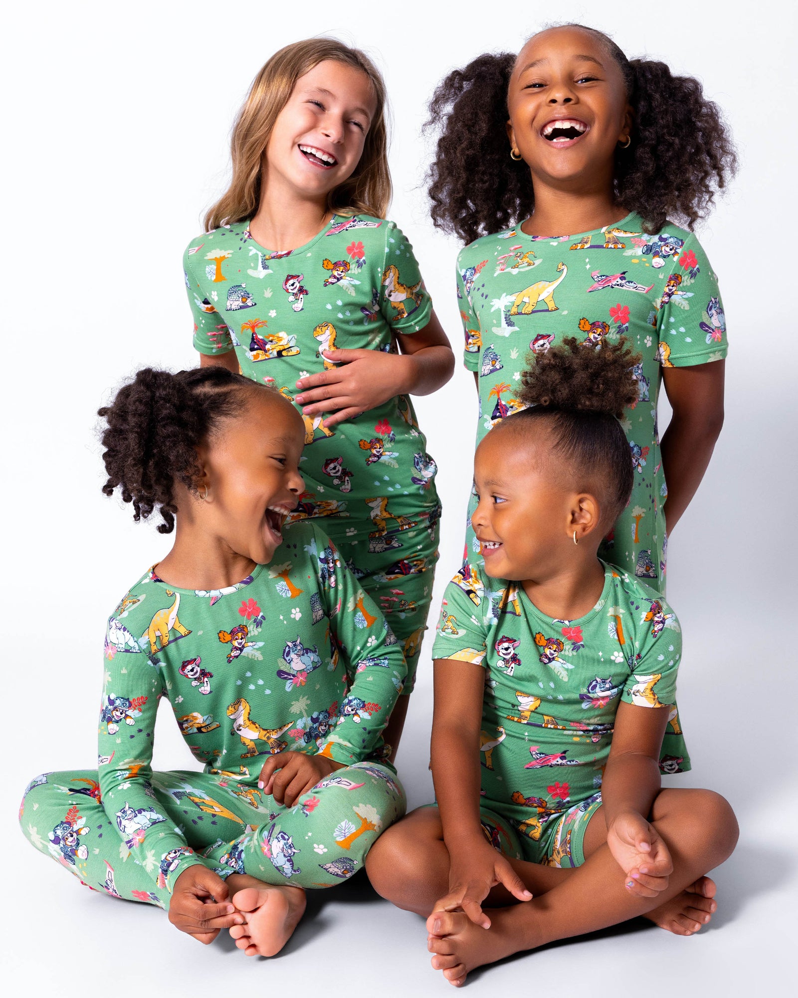 PAW Patrol: Dino Island Bamboo Girls' Short Sleeve Dress