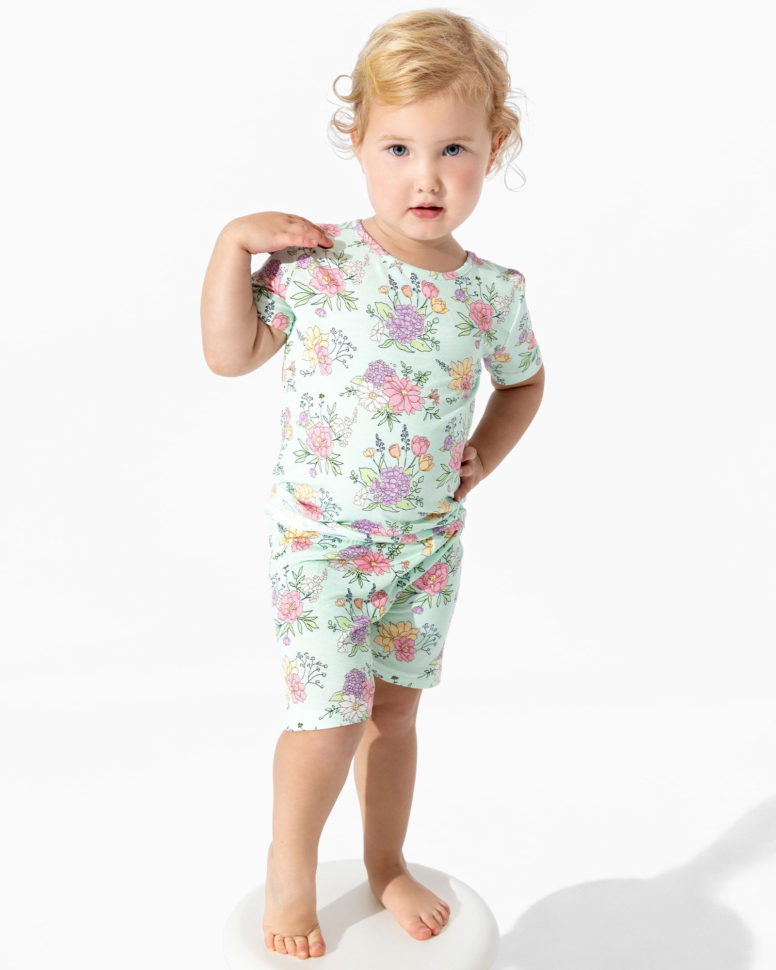 Petals & Posies Bamboo Kids Pajama Short Set