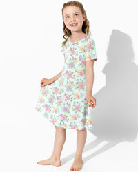 Petals & Posies Bamboo Girls' Short Sleeve Dress