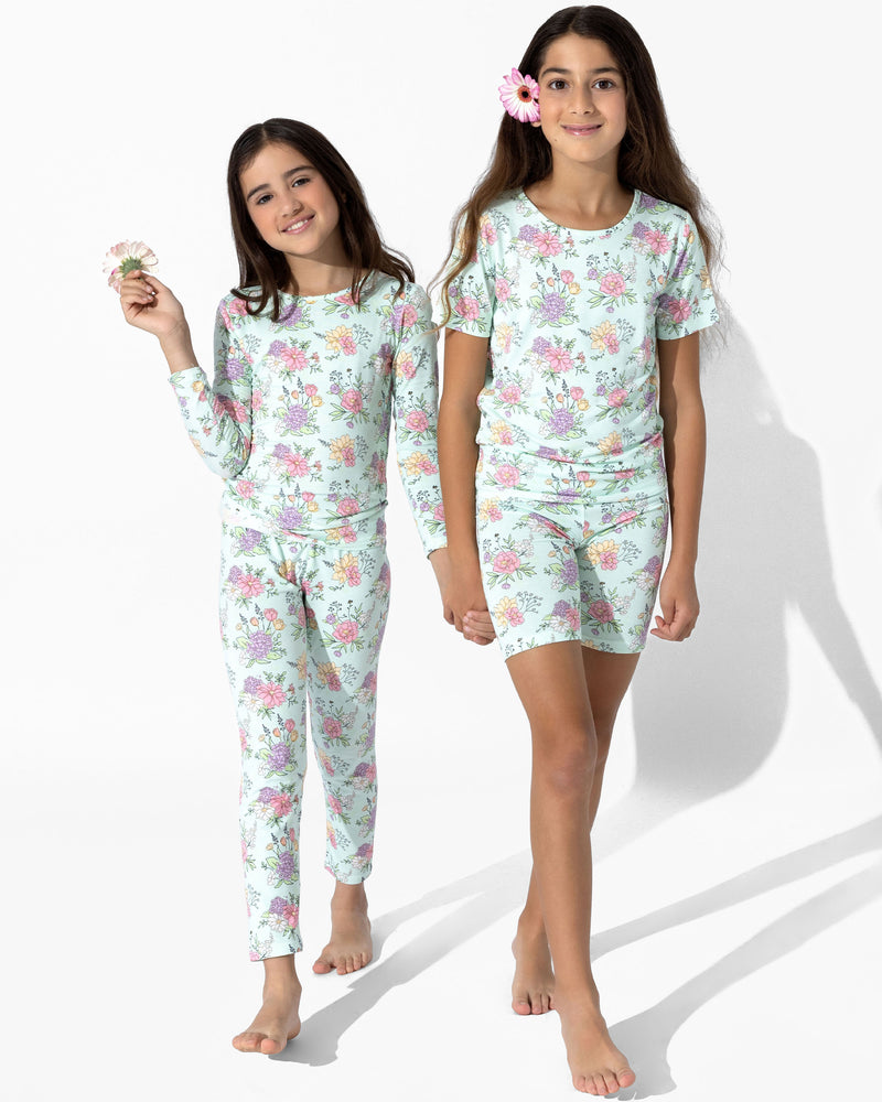 Petals & Posies Bamboo Kids Pajama Short Set